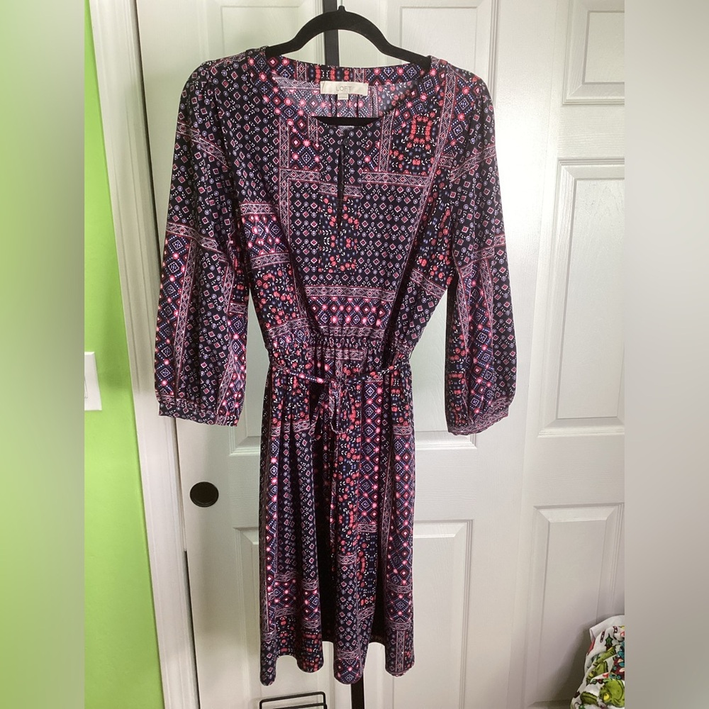 SALE - Loft Patchwork Patterned Dress, size Medium